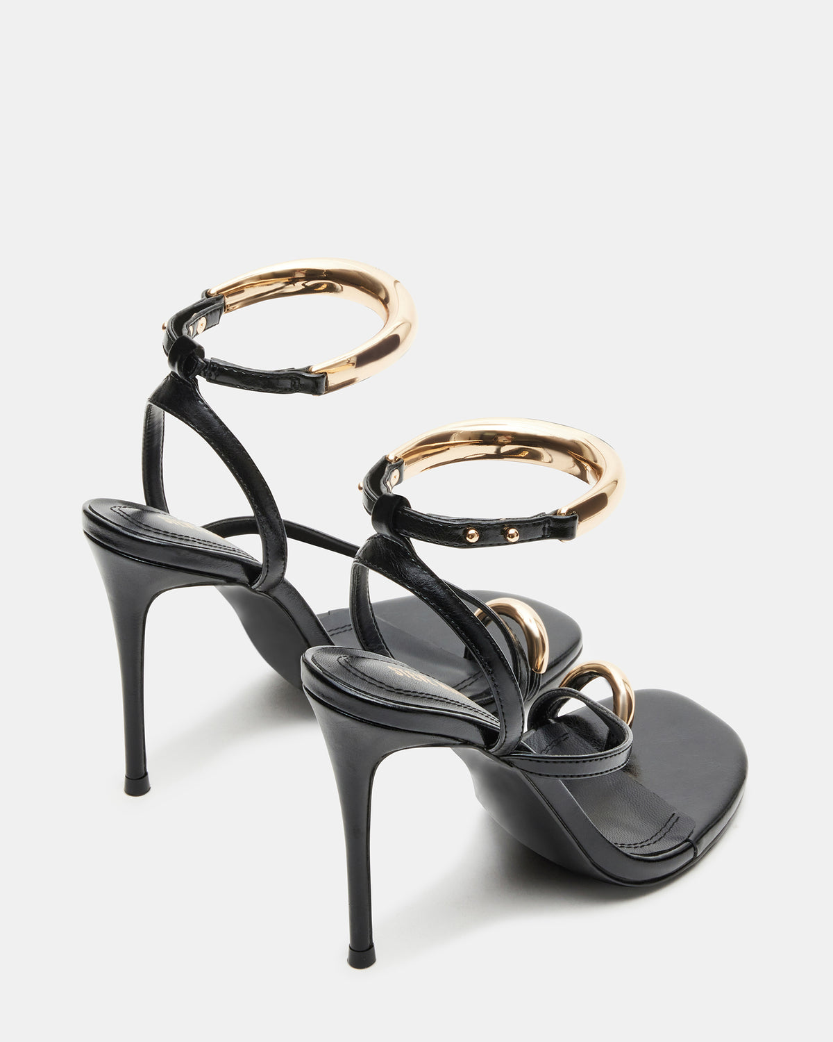 TIA Black Strappy Open-Toe Stiletto Women's Heel | Steve Madden Great Value