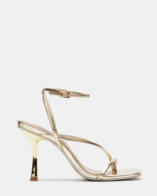 ANNIE Champagne Women's Strappy Square Toe Heel | Steve Madden Popular