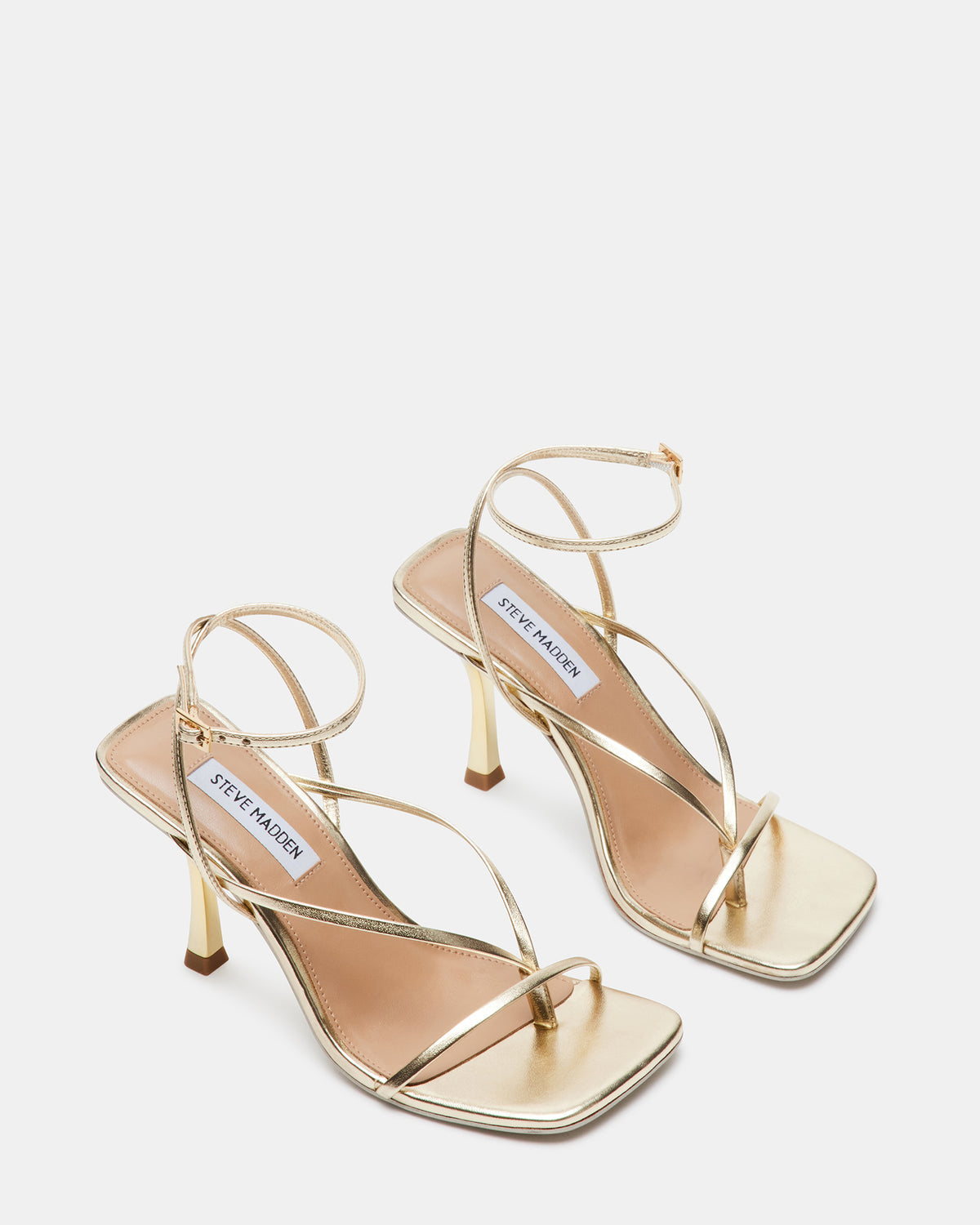ANNIE Champagne Women's Strappy Square Toe Heel | Steve Madden Popular