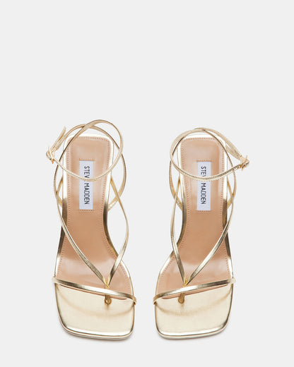 ANNIE Champagne Women's Strappy Square Toe Heel | Steve Madden Popular