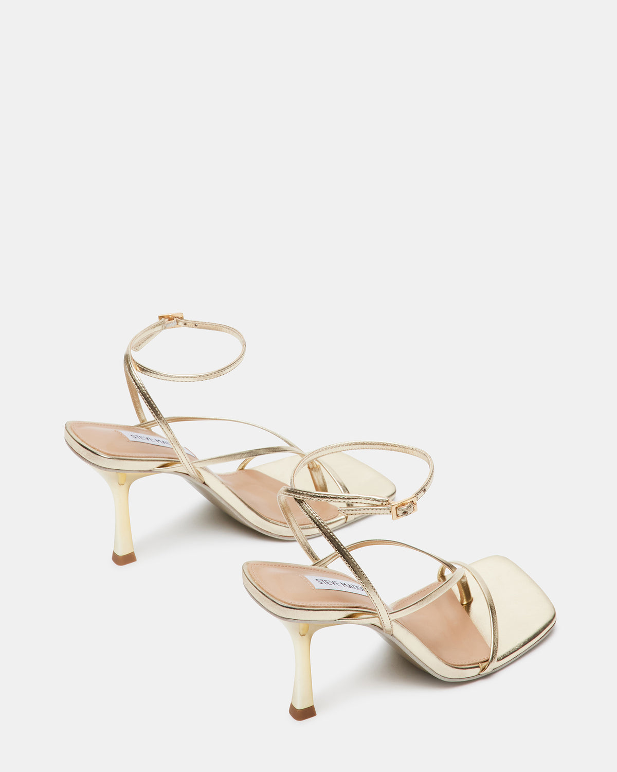 ANNIE Champagne Women's Strappy Square Toe Heel | Steve Madden Popular