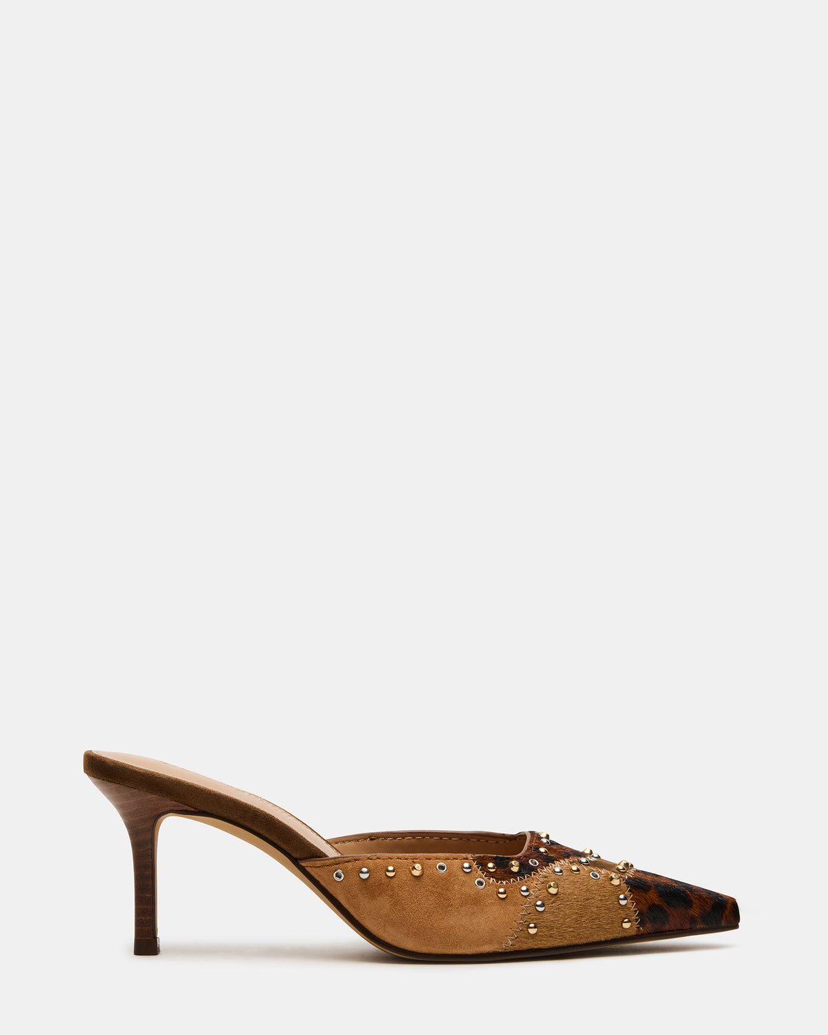 ALEXI Leopard Multi Studs Pointed-Toe Mule Women's Heel | Steve Madden Popular