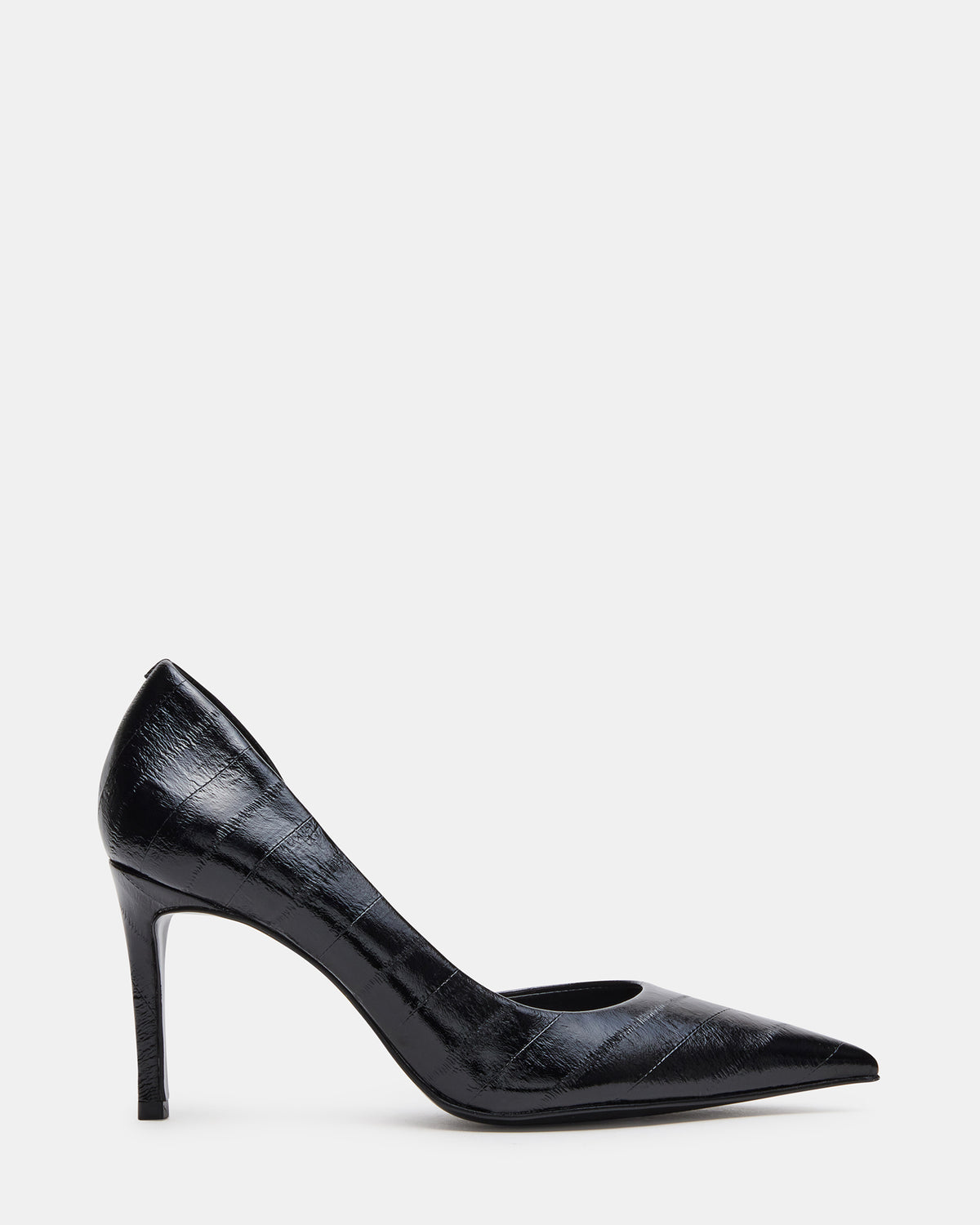 NULA Black Eel Pointed-Toe Stiletto Pump Women's Heel | Steve Madden Everyday