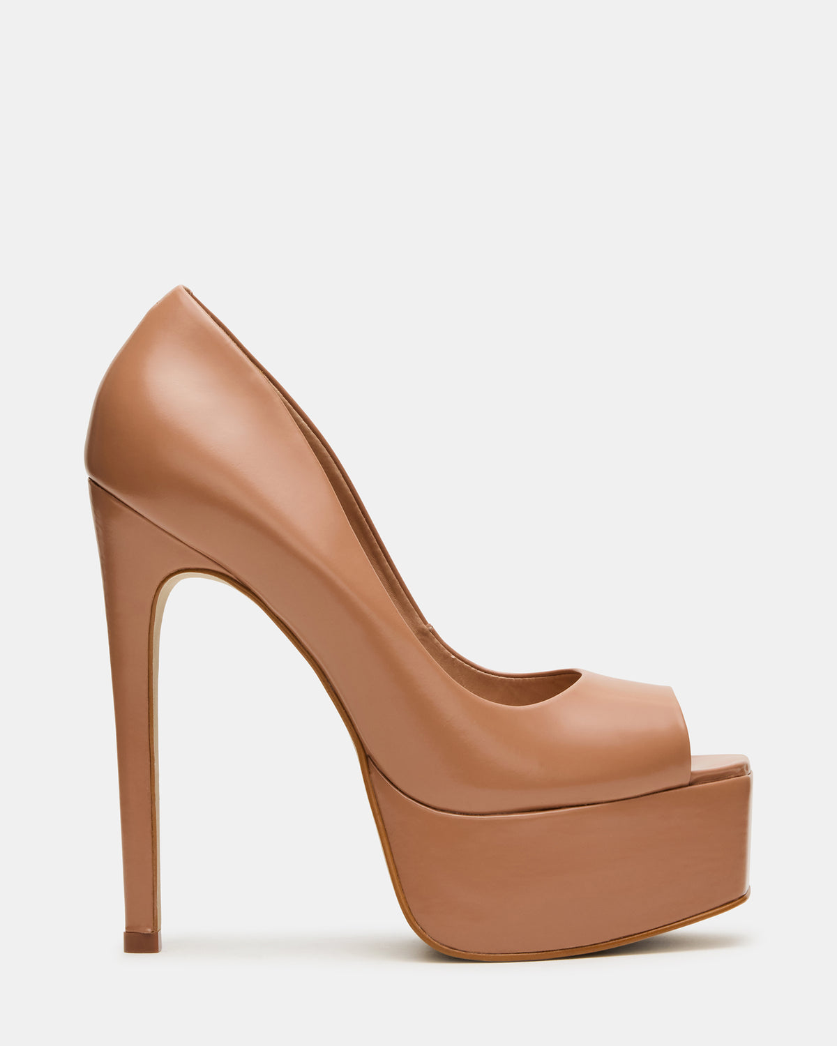 IVES Blush Box Leather Platform Square-Toe Stiletto Women's Heel | Steve Madden Essential