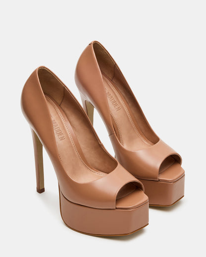 IVES Blush Box Leather Platform Square-Toe Stiletto Women's Heel | Steve Madden Essential