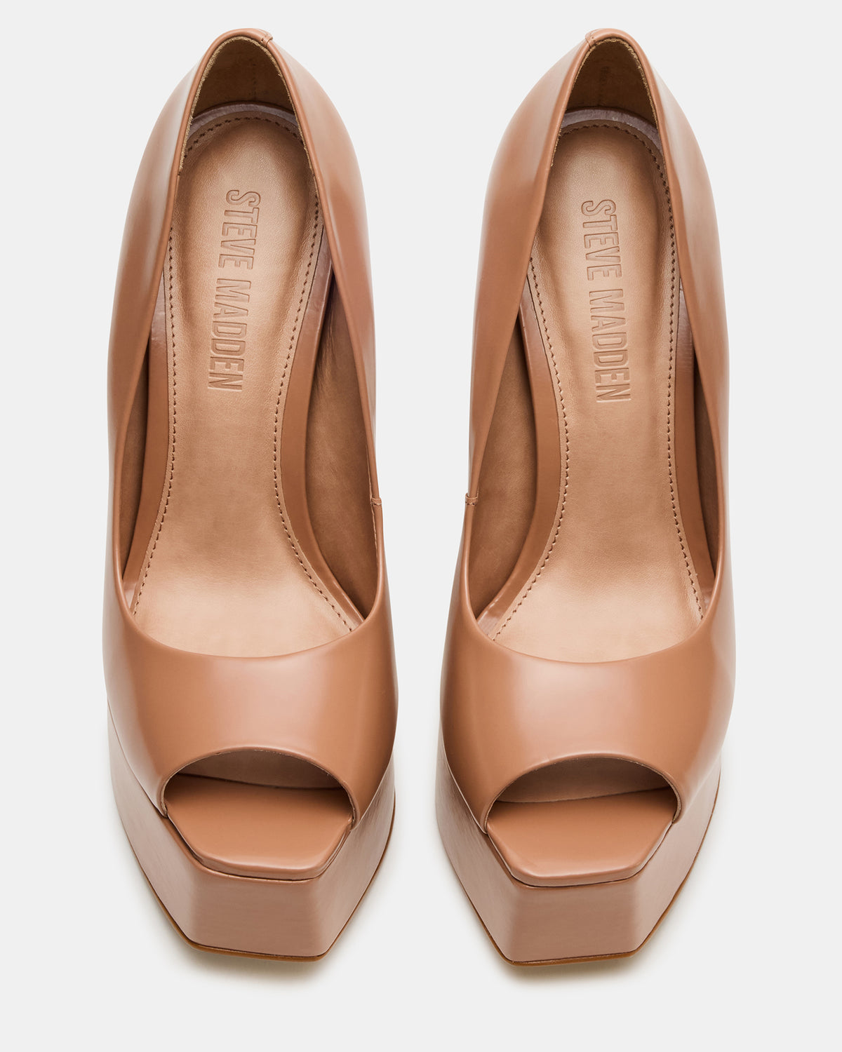IVES Blush Box Leather Platform Square-Toe Stiletto Women's Heel | Steve Madden Essential