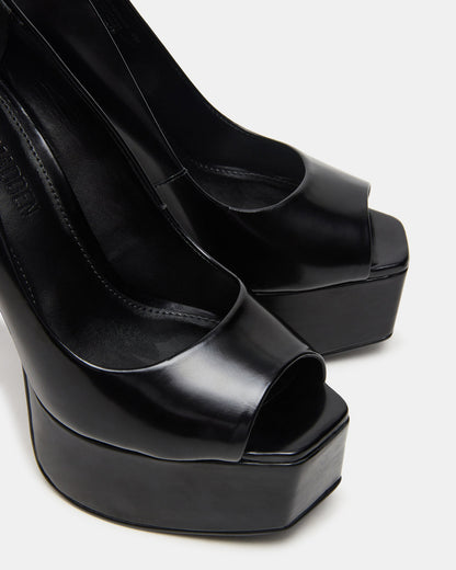 IVES Black Box Platform Square-Toe Stiletto Women's Heel | Steve Madden Trusted