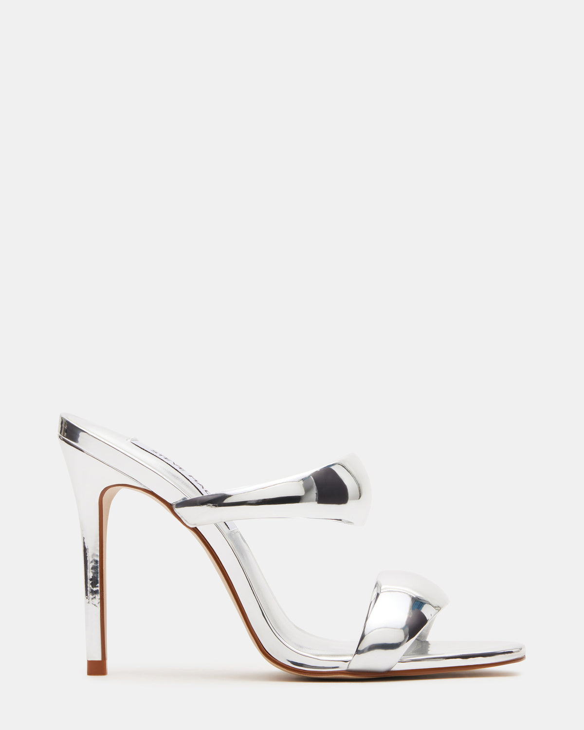 SATURN Silver Stiletto Mule Women's Heel | Steve Madden Trending