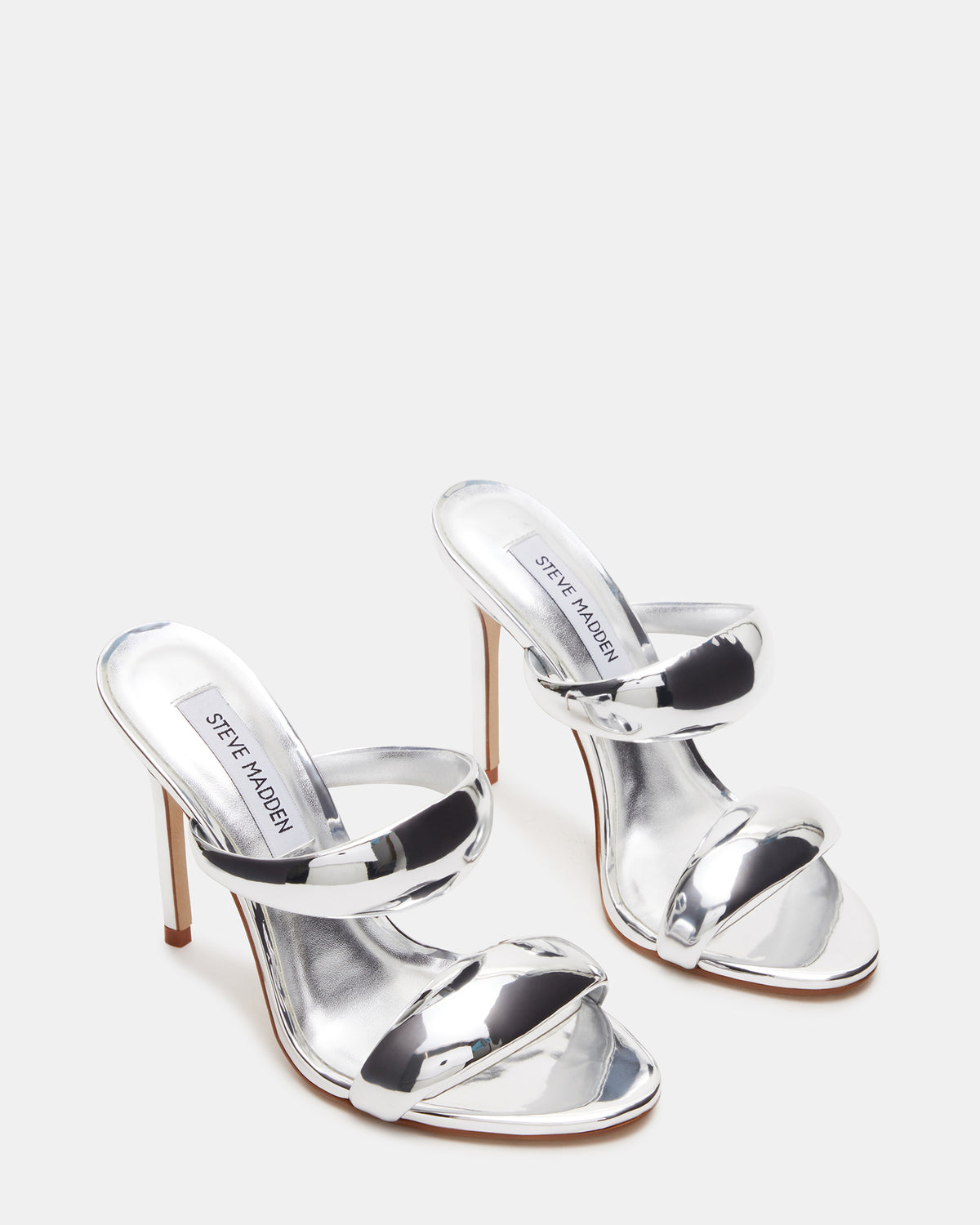 SATURN Silver Stiletto Mule Women's Heel | Steve Madden Trending
