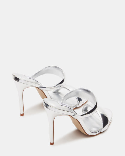 SATURN Silver Stiletto Mule Women's Heel | Steve Madden Trending
