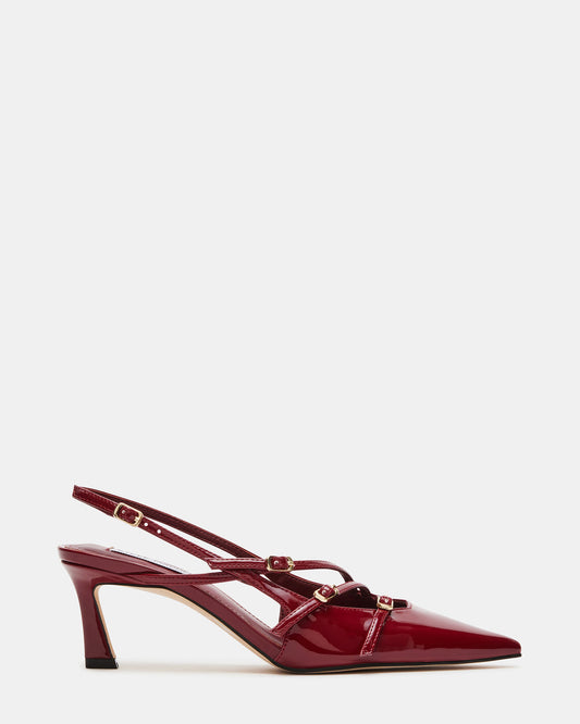 LIANA Wine Patent Women's Slingback Pointed-Toe Low Heel | Steve Madden Premium