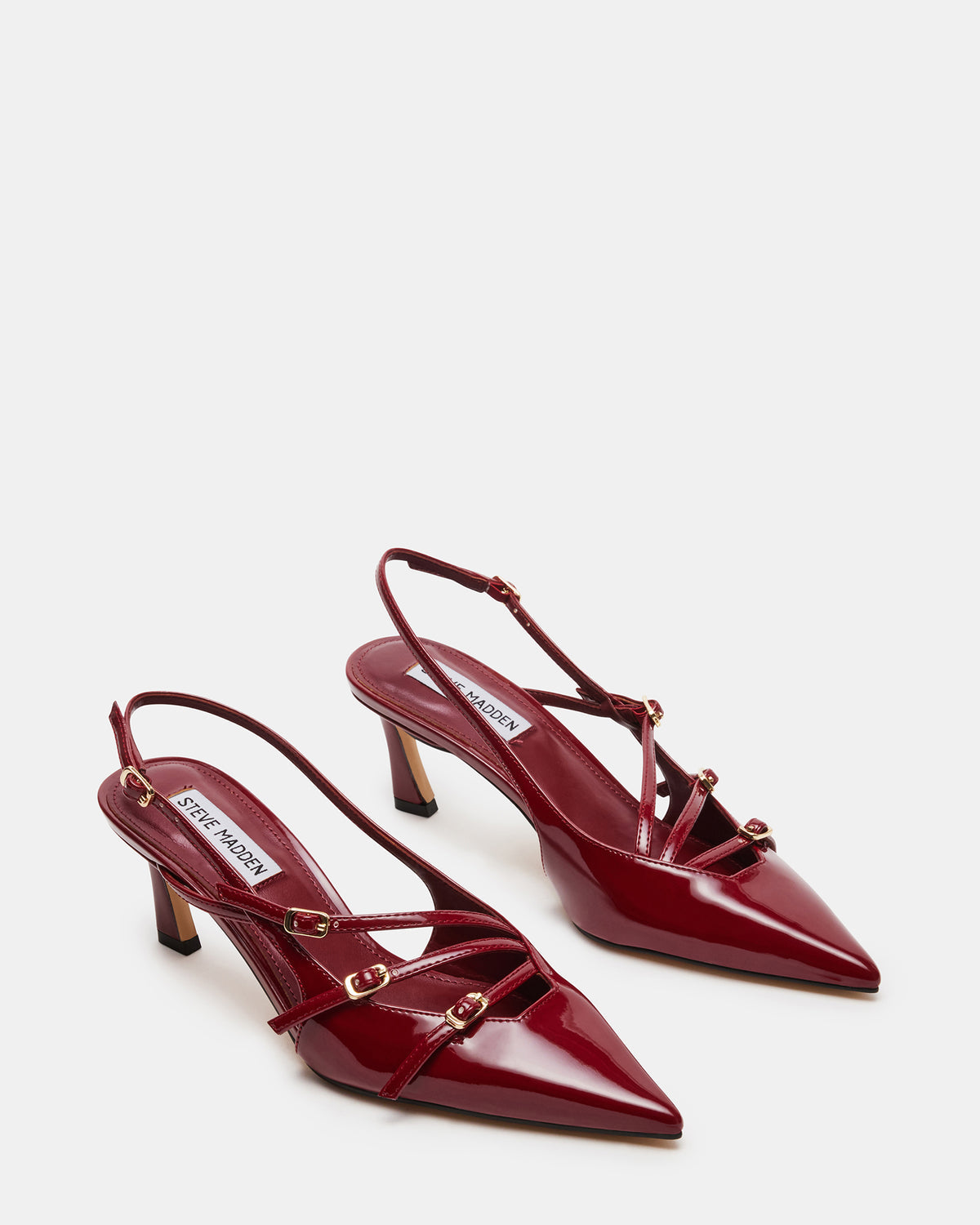 LIANA Wine Patent Women's Slingback Pointed-Toe Low Heel | Steve Madden Premium
