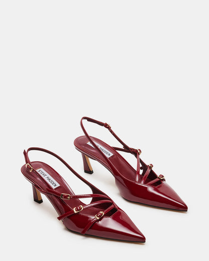 LIANA Wine Patent Women's Slingback Pointed-Toe Low Heel | Steve Madden Premium