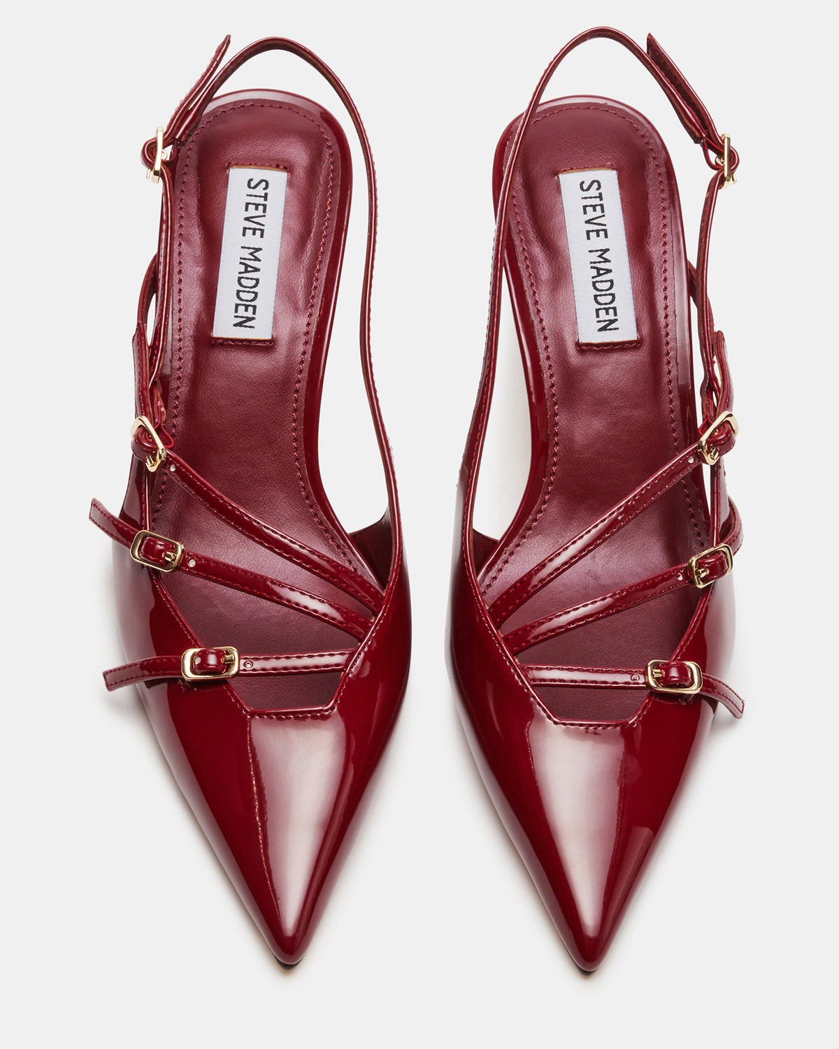 LIANA Wine Patent Women's Slingback Pointed-Toe Low Heel | Steve Madden Premium