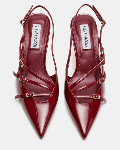 LIANA Wine Patent Women's Slingback Pointed-Toe Low Heel | Steve Madden Premium