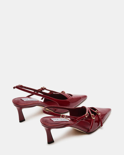 LIANA Wine Patent Women's Slingback Pointed-Toe Low Heel | Steve Madden Premium