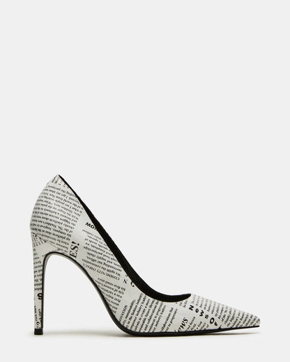 NOIR Newspaper Pointed-Toe Stiletto Pump Women's Heels | Steve Madden Discount