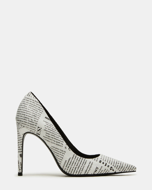 NOIR Newspaper Pointed-Toe Stiletto Pump Women's Heels | Steve Madden Discount