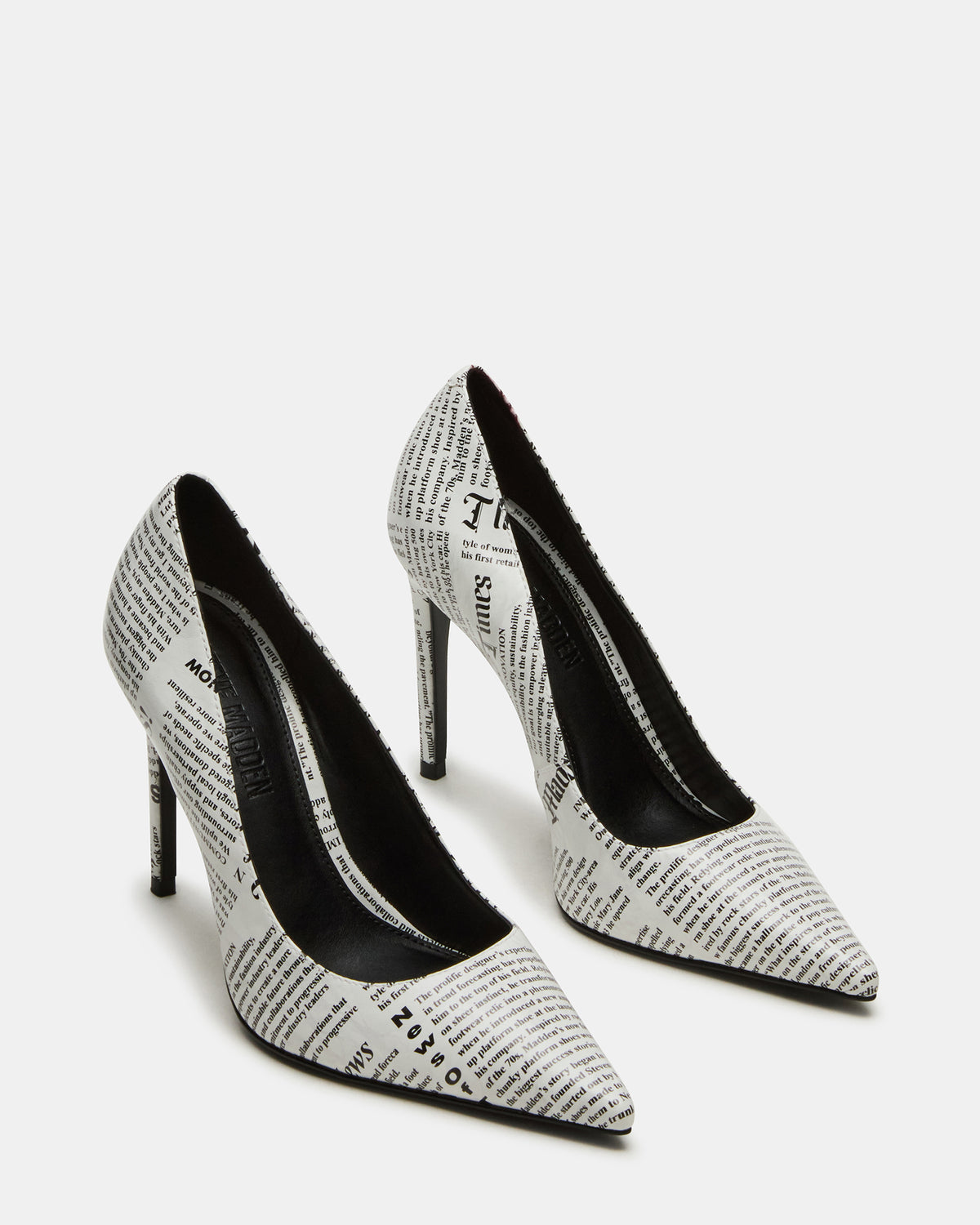 NOIR Newspaper Pointed-Toe Stiletto Pump Women's Heels | Steve Madden Discount