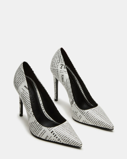 NOIR Newspaper Pointed-Toe Stiletto Pump Women's Heels | Steve Madden Discount