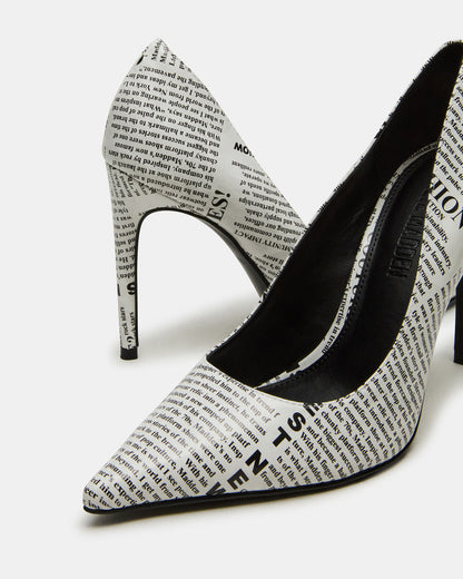 NOIR Newspaper Pointed-Toe Stiletto Pump Women's Heels | Steve Madden Discount