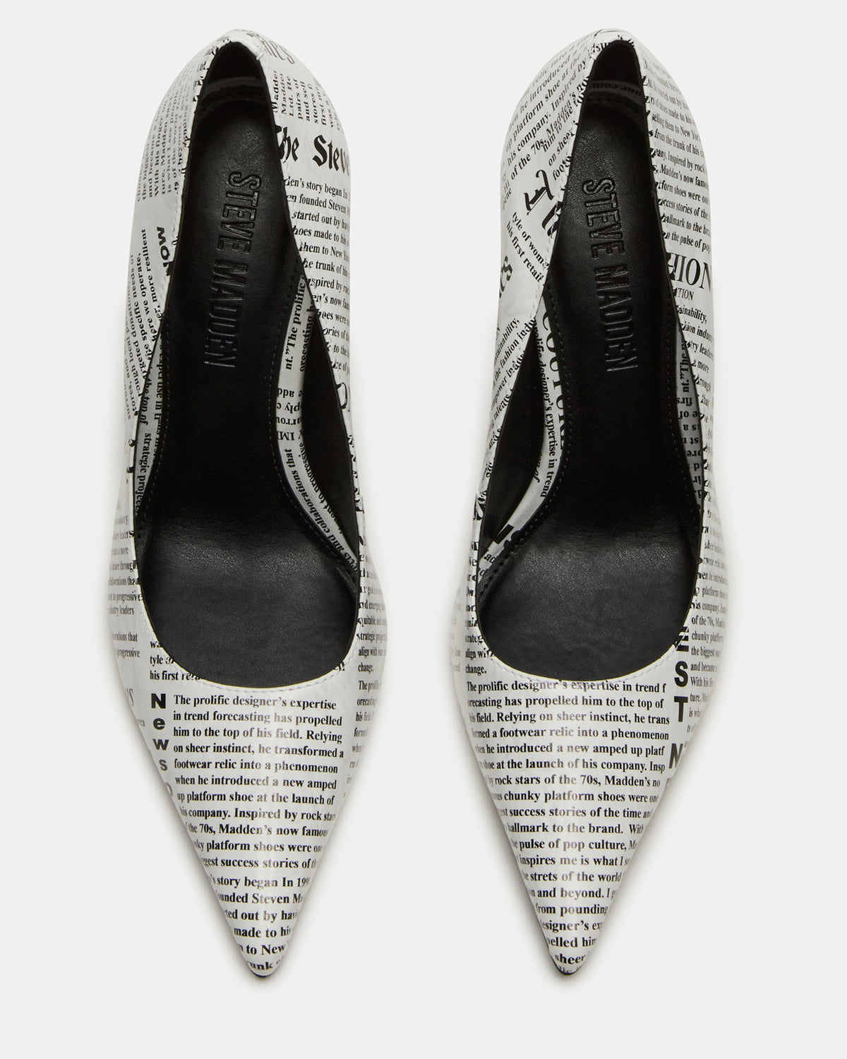 NOIR Newspaper Pointed-Toe Stiletto Pump Women's Heels | Steve Madden Discount