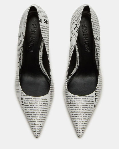 NOIR Newspaper Pointed-Toe Stiletto Pump Women's Heels | Steve Madden Discount