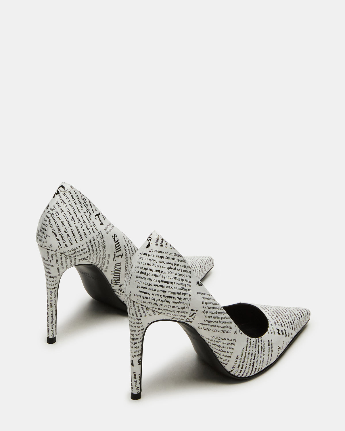 NOIR Newspaper Pointed-Toe Stiletto Pump Women's Heels | Steve Madden Discount