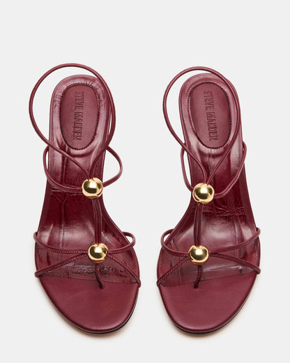 RAMOS Wine Strappy Stiletto Women's Heel | Steve Madden Customer Favorite