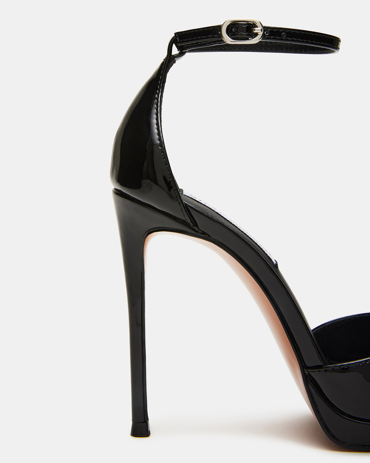 WILEY Black Patent Women's Open Toe Stiletto Heel | Steve Madden Trusted