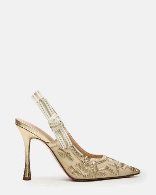 BRI Gold Multi Slingback Pump Women's Heel | Steve Madden Hot Sale
