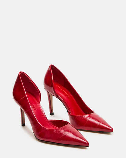 NULA Red Eeel Pointed-Toe Stiletto Pump Women's Heel | Steve Madden Quality