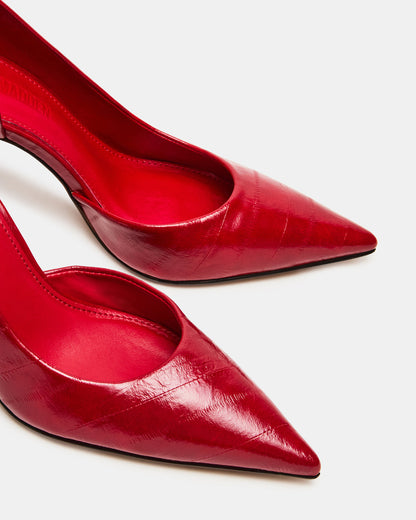 NULA Red Eeel Pointed-Toe Stiletto Pump Women's Heel | Steve Madden Quality
