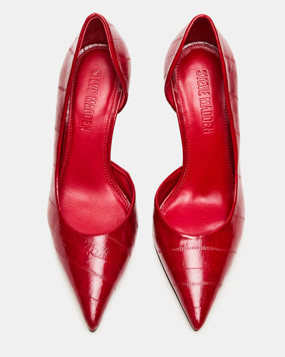 NULA Red Eeel Pointed-Toe Stiletto Pump Women's Heel | Steve Madden Quality