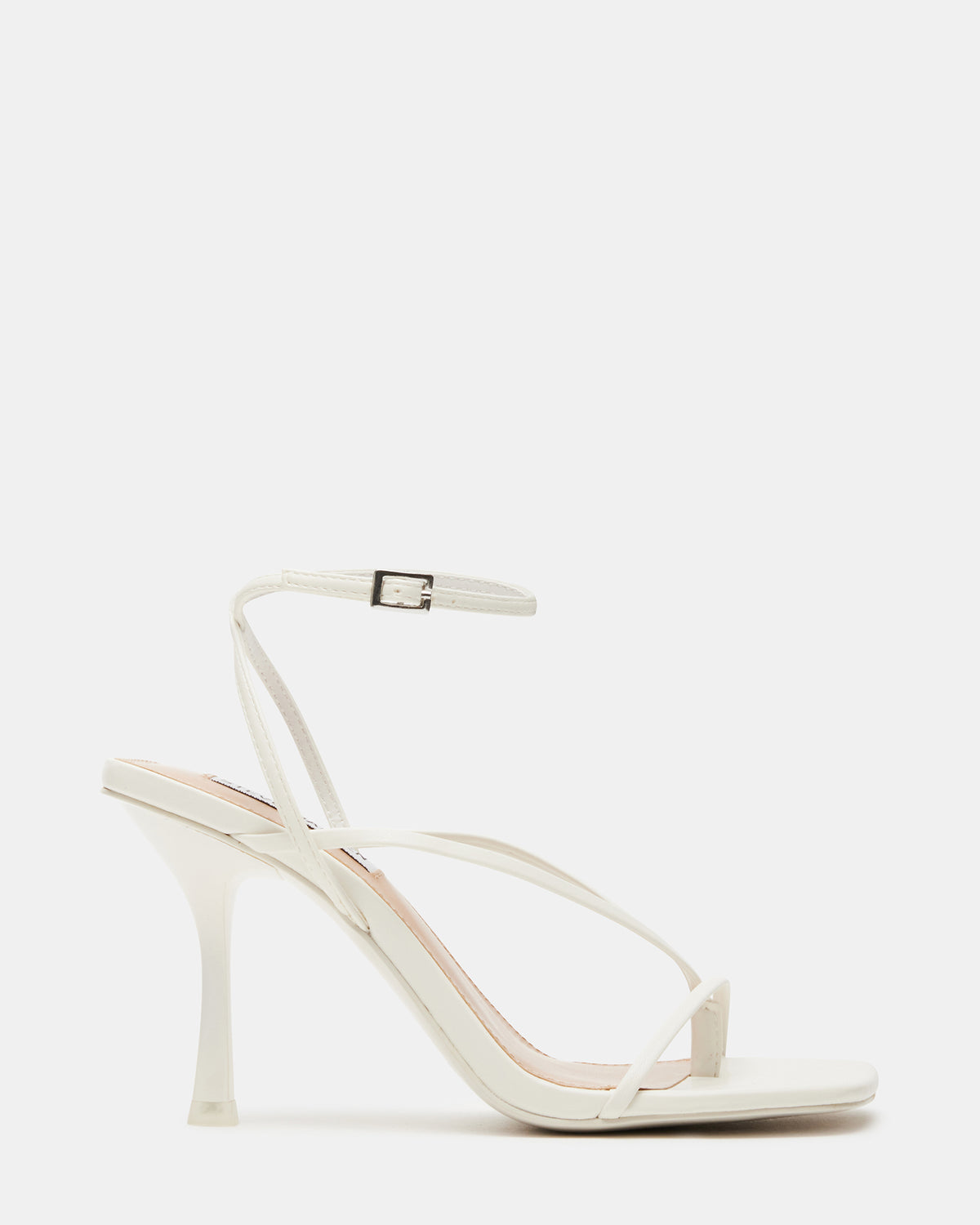 ANNIE White Women's Strappy Square Toe Heel | Steve Madden Discount