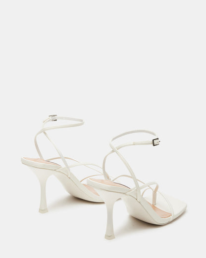 ANNIE White Women's Strappy Square Toe Heel | Steve Madden Discount