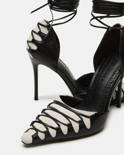DANGER Black Multi Pointed-Toe Lace-Up Stiletto Pump Women's Heel | Steve Madden Popular
