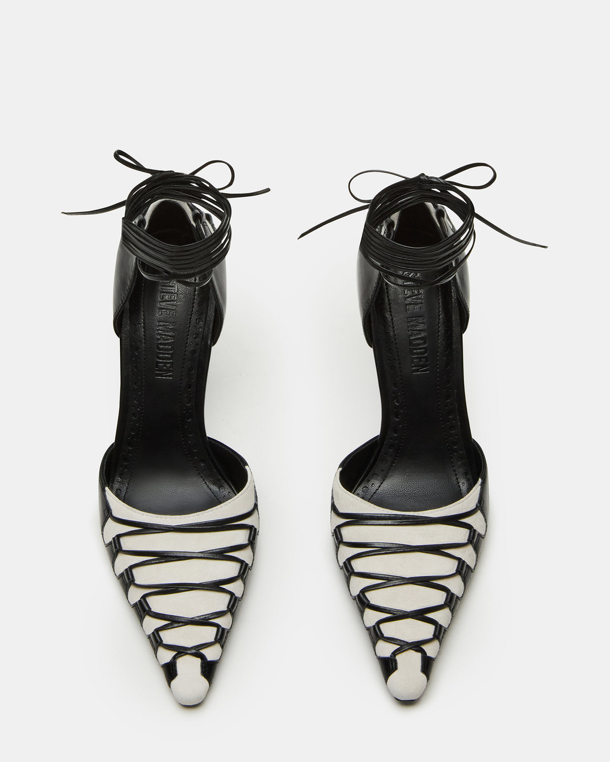 DANGER Black Multi Pointed-Toe Lace-Up Stiletto Pump Women's Heel | Steve Madden Popular
