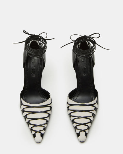 DANGER Black Multi Pointed-Toe Lace-Up Stiletto Pump Women's Heel | Steve Madden Popular