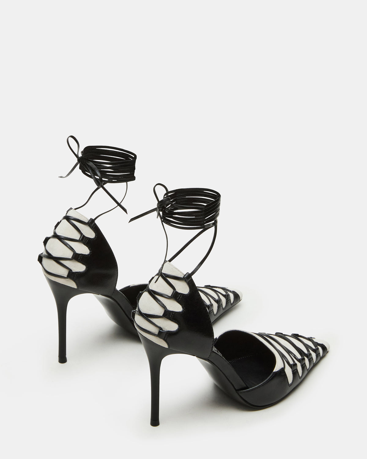 DANGER Black Multi Pointed-Toe Lace-Up Stiletto Pump Women's Heel | Steve Madden Popular
