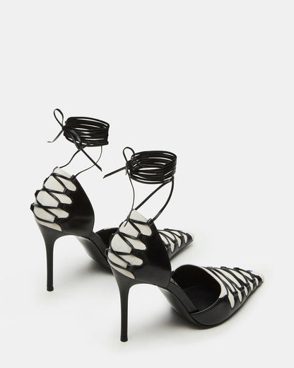 DANGER Black Multi Pointed-Toe Lace-Up Stiletto Pump Women's Heel | Steve Madden Popular