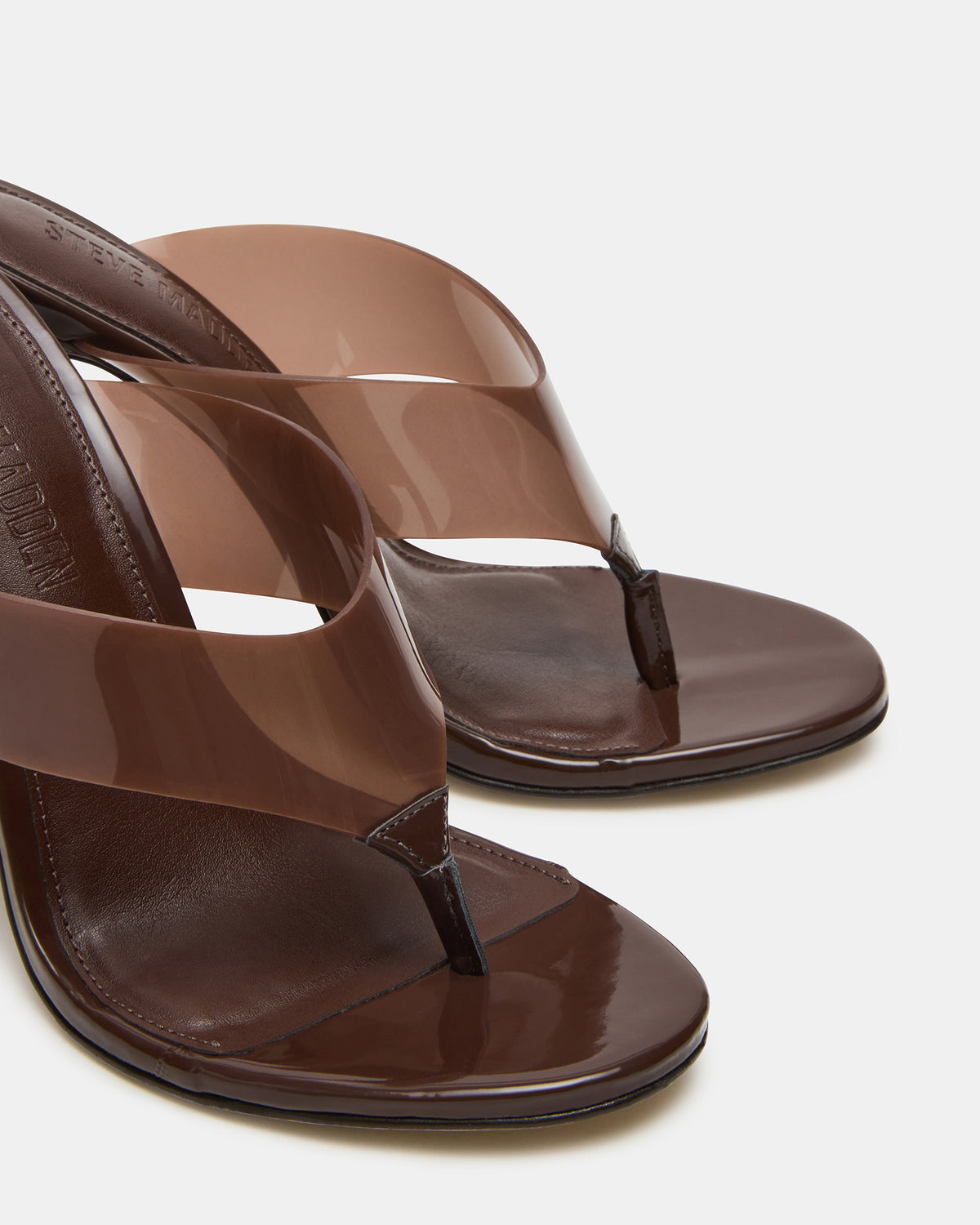 SABINE Brown Thong Mule Women's Heel | Steve Madden Sale