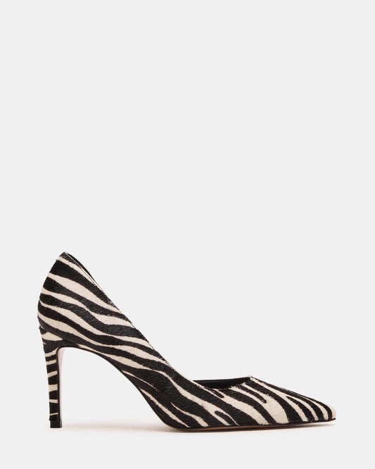 NULA Zebra Pointed-Toe Stiletto Pump Women's Heel | Steve Madden Best Seller