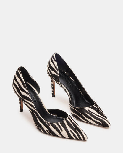 NULA Zebra Pointed-Toe Stiletto Pump Women's Heel | Steve Madden Best Seller