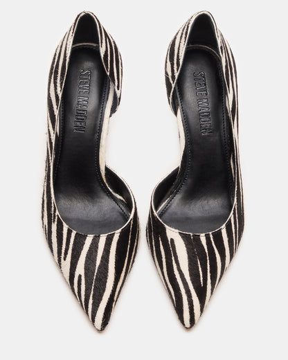 NULA Zebra Pointed-Toe Stiletto Pump Women's Heel | Steve Madden Best Seller