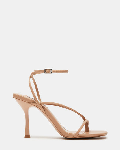 ANNIE Natural Women's Strappy Square Toe Heel | Steve Madden Essential
