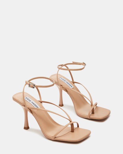 ANNIE Natural Women's Strappy Square Toe Heel | Steve Madden Essential