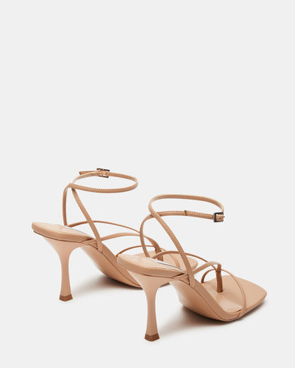 ANNIE Natural Women's Strappy Square Toe Heel | Steve Madden Essential