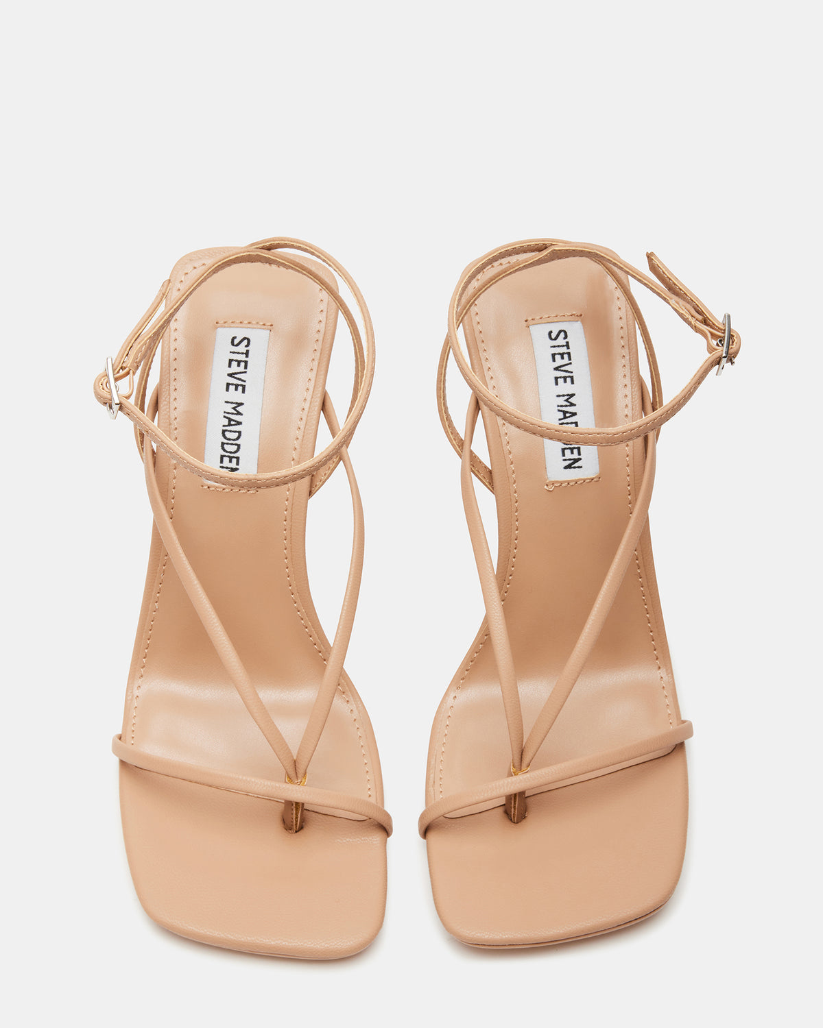 ANNIE Natural Women's Strappy Square Toe Heel | Steve Madden Essential