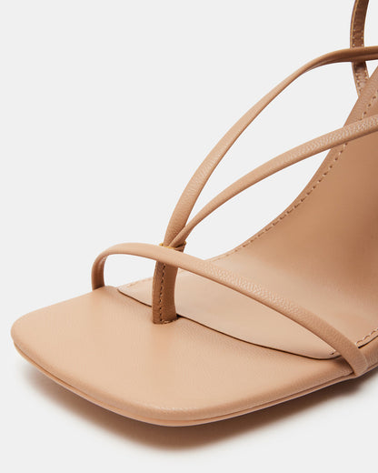 ANNIE Natural Women's Strappy Square Toe Heel | Steve Madden Essential